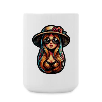 Fille russe ! Matriochka Russe pour Russes - Grande tasse 440 ml - blanc - Devant