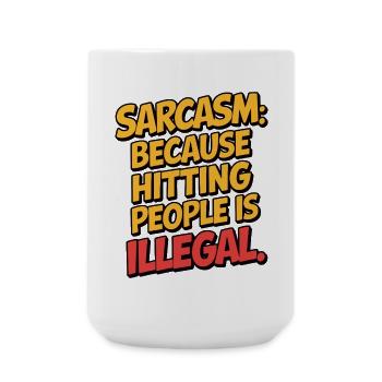 Sarcasm Because Honesty Is Too Risky Funny Quote - Large Mug 440 ml - white - Front