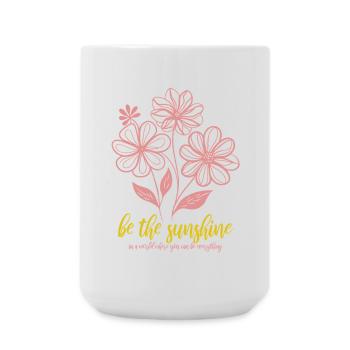 Blumen - Frühling - Be the sunshine - Spruch - Große Tasse 440 ml - Weiß - Vorne