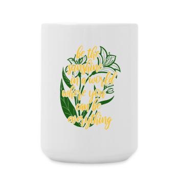 Blumen - Frühling - Be the sunshine - Spruch - Große Tasse 440 ml - Weiß - Vorne