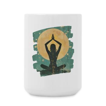 Yoga Namaste Meditation - Große Tasse 440 ml - Weiß - Vorne