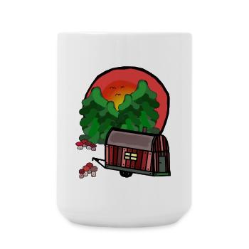 Construction Trailer Nature Ready for Holiday Camping Camping - Large Mug 440 ml - white - Front