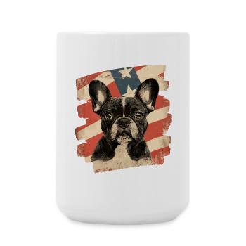 Frenchie Französische Bulldogge - Große Tasse 440 ml - Weiß - Vorne