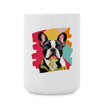 Frenchie Französische Bulldogge - Große Tasse 440 ml - Weiß - Vorne