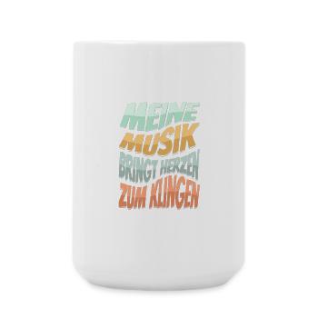 Meine Musik bringt Herzen zum Klingen Musiker - Große Tasse 440 ml - Weiß - Vorne