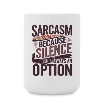 Sarcasm – Silence Isn't Always an Option Retro - Large Mug 440 ml - white - Front