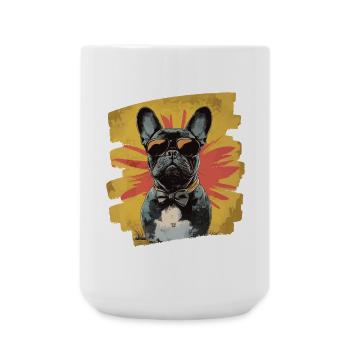 Frenchie Französische Bulldogge - Große Tasse 440 ml - Weiß - Vorne