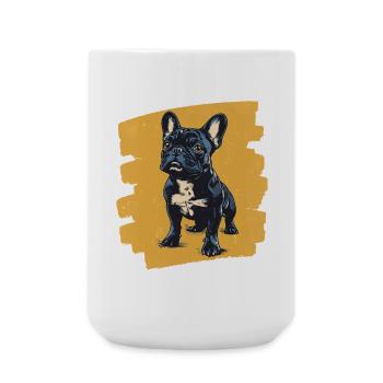 Frenchie Französische Bulldogge - Große Tasse 440 ml - Weiß - Vorne