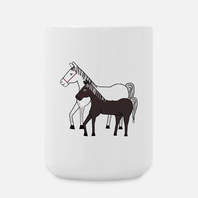 Pferd Pferde Pony - Große Tasse 440 ml - Weiß