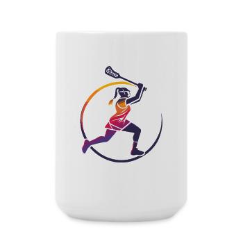 Lacrosse Woman - Large Mug 440 ml - white - Front