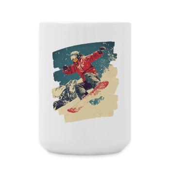 Snowboarder Pulverschnee - Große Tasse 440 ml - Weiß - Vorne