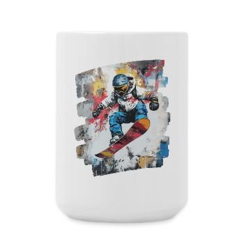 Snowboarder Pulverschnee - Große Tasse 440 ml - Weiß - Vorne