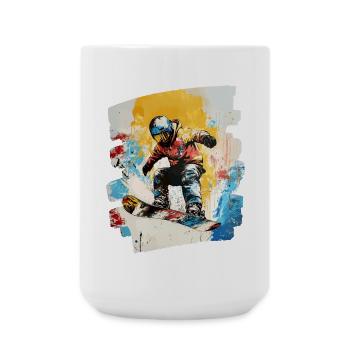 Snowboarder Pulverschnee - Große Tasse 440 ml - Weiß - Vorne