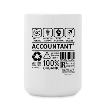 Accountant Multi Tasking Problem Solving Hard Work - Large Mug 440 ml - white - Front