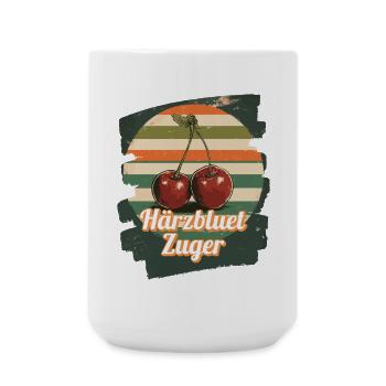 Härzbluetzuger Zuger Chriesi Kirschen Kanton Zug - Große Tasse 440 ml - Weiß - Vorne