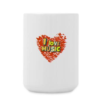 I Love Music Heart of Butterflies - Large Mug 440 ml - white - Front