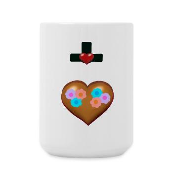 Cross Crosses Heart Hearts Religion Jesus - Large Mug 440 ml - white - Front