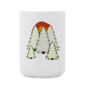 Tree Fir Winter Forest Nature Snow Spruce - Large Mug 440 ml - white - Front