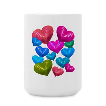 Valentin Herz Herzen Liebe Valentinstag - Große Tasse 440 ml - Weiß - Vorne