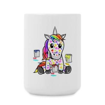 Unicorn Valentine Heart Hearts Unicorns Kids - Large Mug 440 ml - white - Front