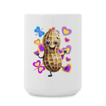 Cacahuète Cacahuètes Rétro des années 80 des années 90 Coeur vintage - Grande tasse 440 ml - blanc - Devant