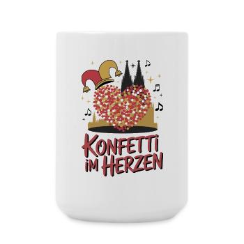Köln Konfetti Im Herzen Karneval Herz Kölner Köln - Große Tasse 440 ml - Weiß - Vorne