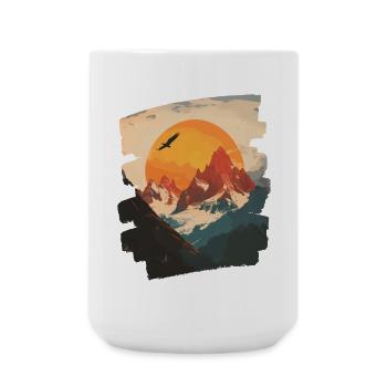 Berge - Große Tasse 440 ml - Weiß - Vorne