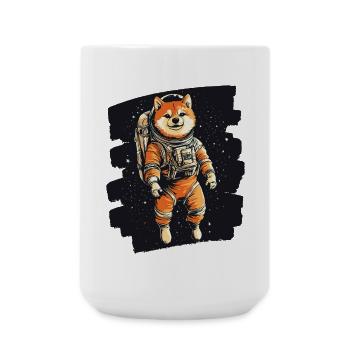 Shiba Inu Astronaut - Große Tasse 440 ml - Weiß - Vorne