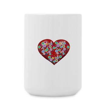 Mother's Day Heart Hearts Flowers Birthday Valentine - Large Mug 440 ml - white - Front