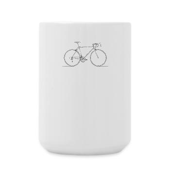Road Bike Sketch Fine Lines Minimalist Style - Large Mug 440 ml - white - Front