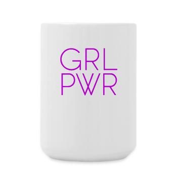 Women Power GRL PWR Girl Patriarchy Feminism - Large Mug 440 ml - white - Front