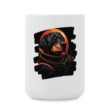 Rottweiler Astronaut - Große Tasse 440 ml - Weiß - Vorne