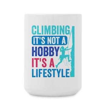 Climbing - It's Not a Hobby. It's a Lifestyle - Large Mug 440 ml - white - Front