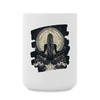 Yoga Namaste Meditation - Große Tasse 440 ml - Weiß - Vorne