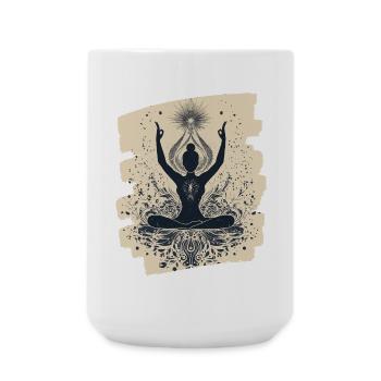 Yoga Namaste Meditation - Große Tasse 440 ml - Weiß - Vorne