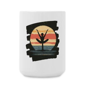 Yoga Namaste Meditation - Große Tasse 440 ml - Weiß - Vorne