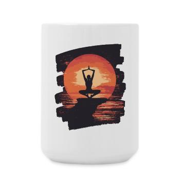 Yoga Namaste Meditation - Große Tasse 440 ml - Weiß - Vorne