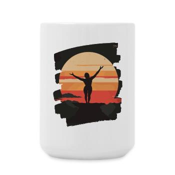 Yoga Namaste Meditation - Große Tasse 440 ml - Weiß - Vorne