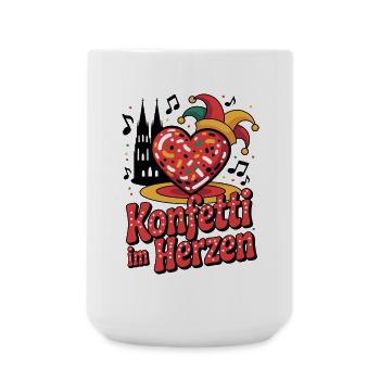 Köln Konfetti Im Herzen Karneval Herz Kölner Köln - Große Tasse 440 ml - Weiß - Vorne