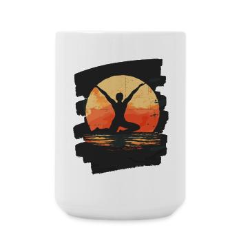Yoga Namaste Meditation - Große Tasse 440 ml - Weiß - Vorne