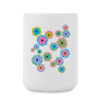 Blumen Blume Blüte Frühling Mandala - Große Tasse 440 ml - Weiß - Vorne