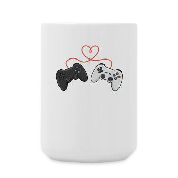 Herzverdrahtete Controller-Duo - Große Tasse 440 ml - Weiß - Vorne