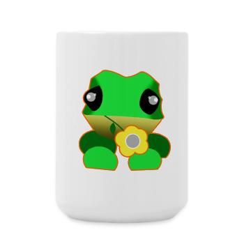 Grenouille mignonne avec fleur - Grande tasse 440 ml - blanc - Devant