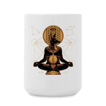 Anubis Égypte ancienne Géométrie sacrée Balance - Grande tasse 440 ml - blanc - Devant