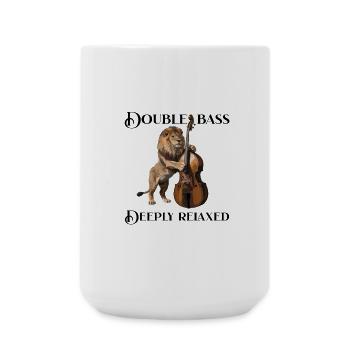 Contrebasse Musique Lion profondément détendue - Grande tasse 440 ml - blanc - Devant