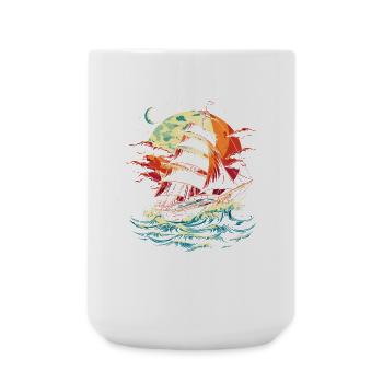 Segelschiff - Große Tasse 440 ml - Weiß - Vorne