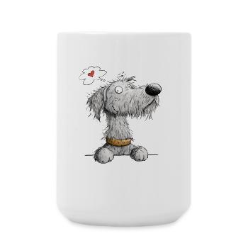 Irischer Wolfshund Cartoon Hund Hunderasse - Große Tasse 440 ml - Weiß - Vorne