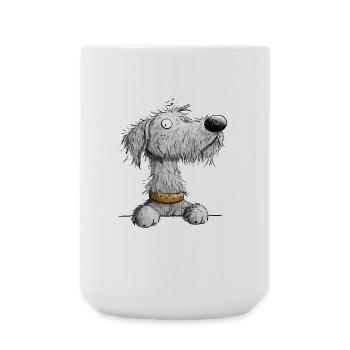 Irischer Wolfshund Cartoon Hund Hunderasse - Große Tasse 440 ml - Weiß - Vorne