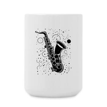 Saxophone Illustration - Grande tasse 440 ml - blanc - Devant