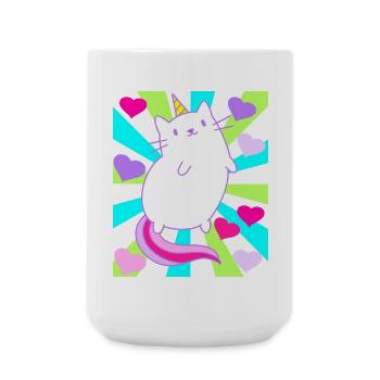 Licorne Licornes Chat Chat Rétro Enfants - Grande tasse 440 ml - blanc - Devant